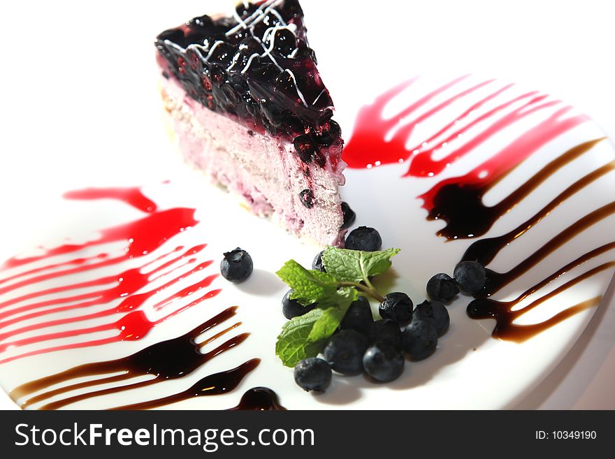 Berry sweet dessert with beautiful decoration