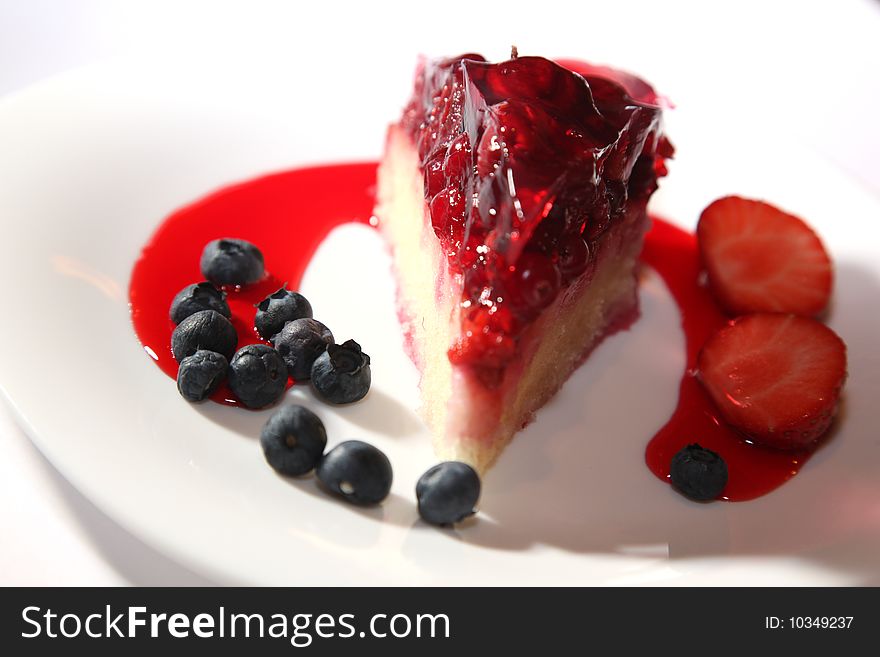 Berry sweet dessert with beautiful decoration