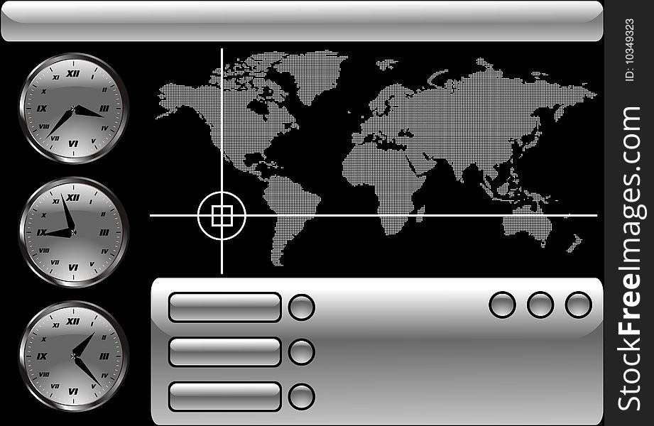 World Map Time Vector