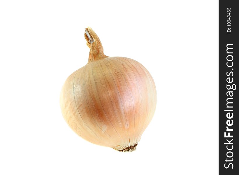 The onions napiform on a white background, are isolated.