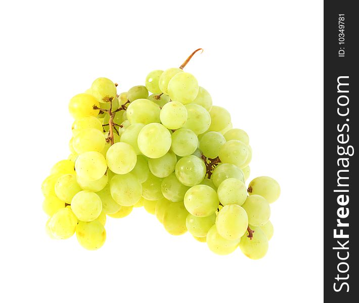 White grapes on a white background, are isolated.