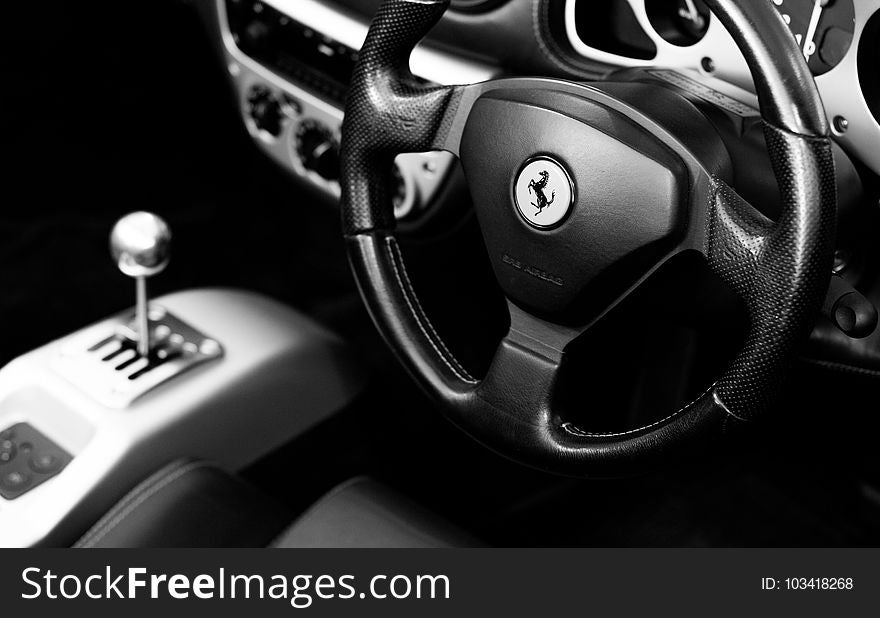 Car, Steering Part, Steering Wheel, Black