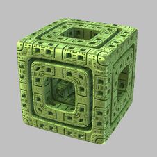 Alien Fractal Cube Stock Photography