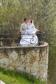 The Groom And The Bride On Lake. Royalty Free Stock Photography The Groom And The Bride On Lake. Royalty Free Stock Photography