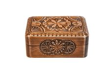 Closed Carved Wooden Casket Isolated Stock Photography Closed Carved Wooden Casket Isolated Stock Photography