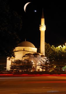 Mosque, Crescent And Star Royalty Free Stock Photos