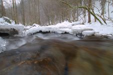 Icy Stream In The Mountains Royalty Free Stock Image