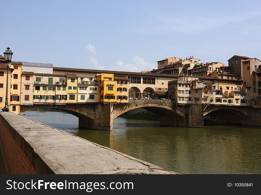 Famous old medieval bridge Ponte Vecchio in Florence,Italy