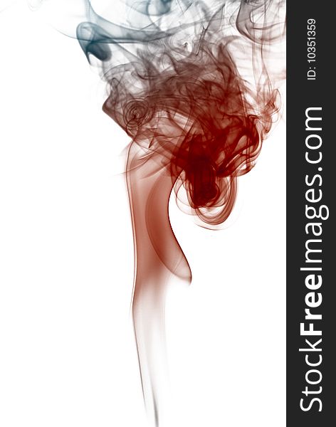 The contours of the body in the smoke on white background. The contours of the body in the smoke on white background