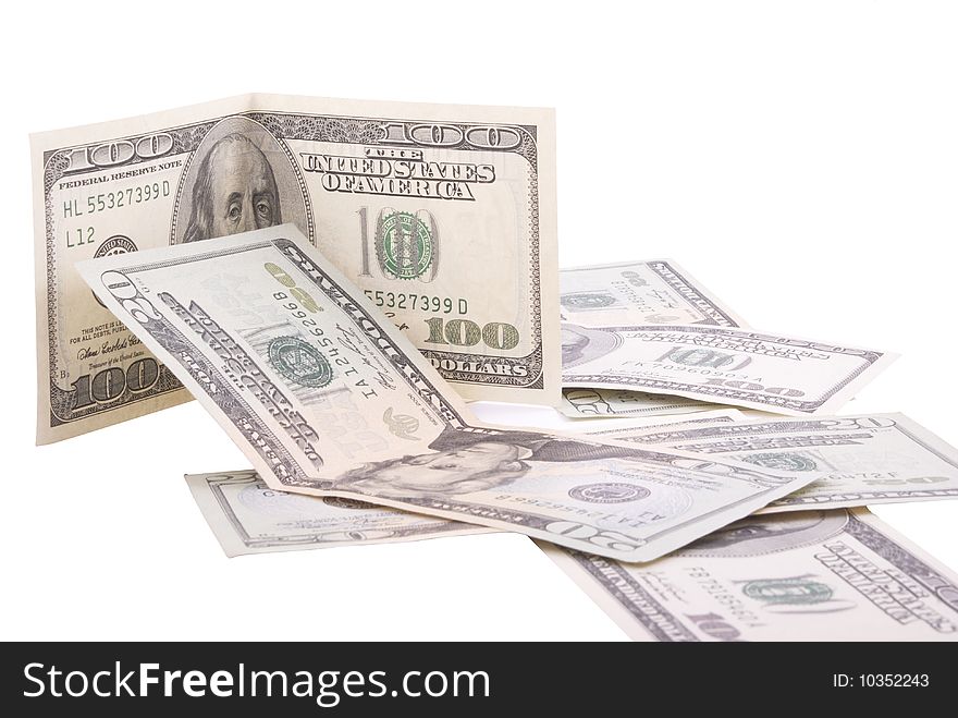 Dollars heap isolated on the white