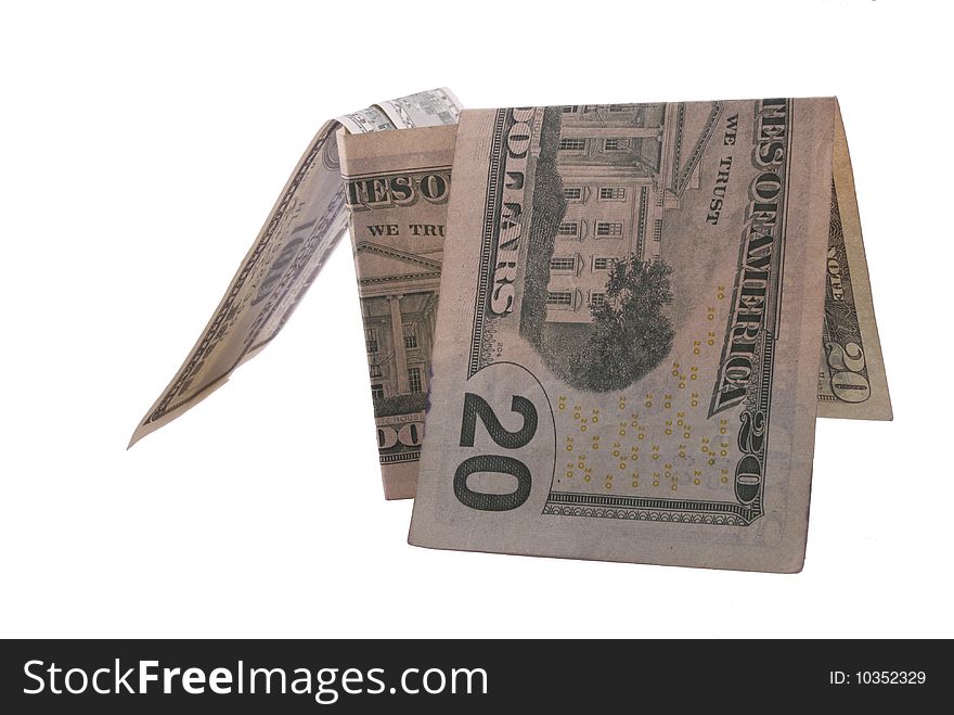 Dollar structure isolated on the white