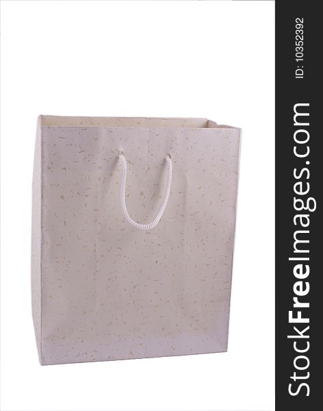 White paper bag isolated on the white