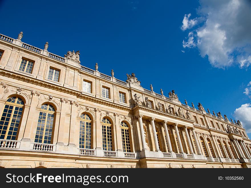 Classical Paris royal building exterior in palace. Classical Paris royal building exterior in palace