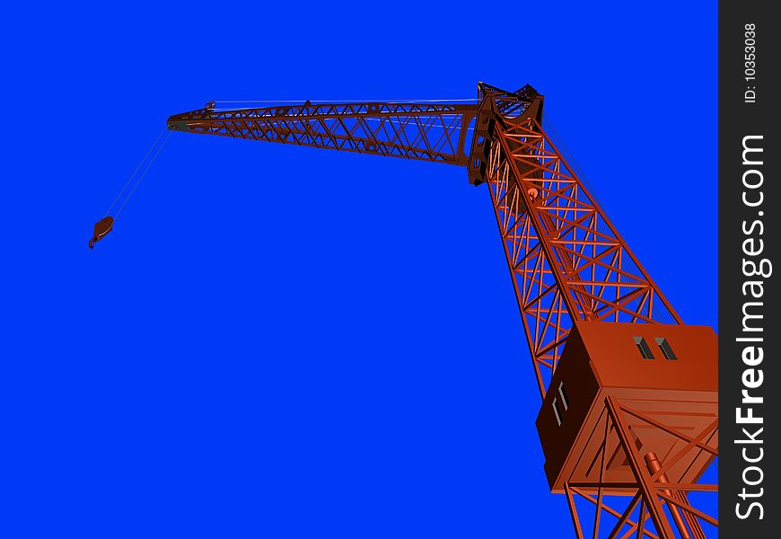 The building crane on a background of the sky