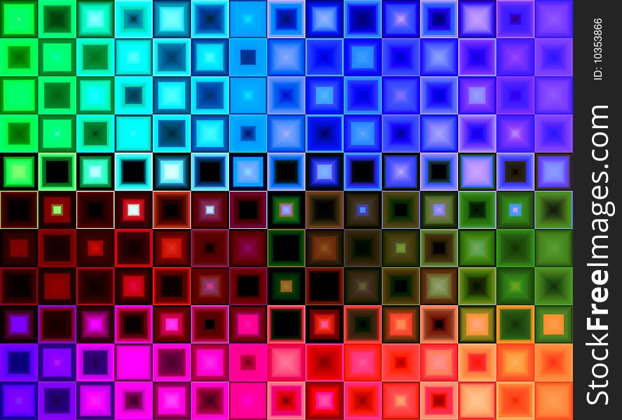 Background made out of colour squares. Background made out of colour squares.