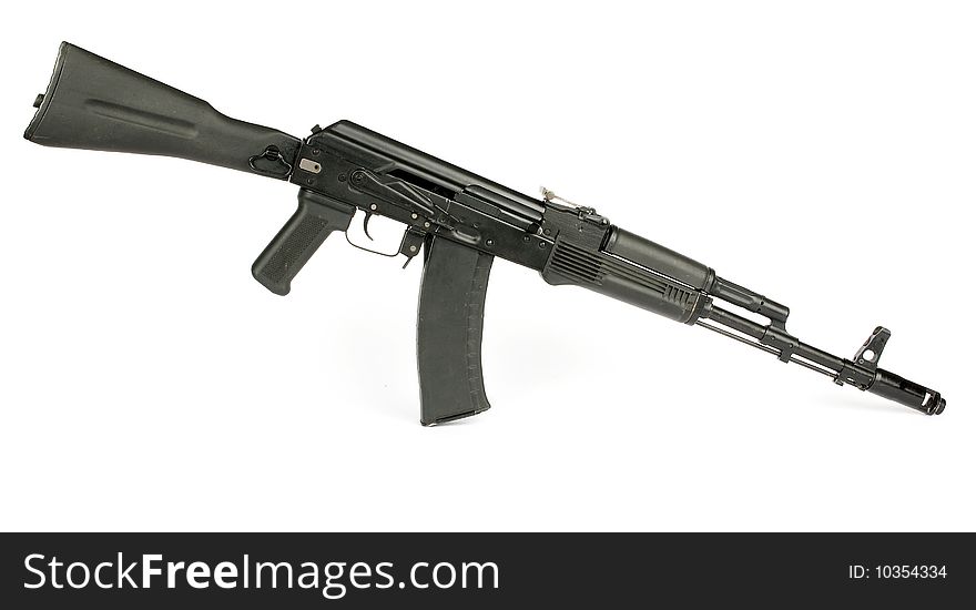 Russian rifle Kalashnikov ak74m isolated on white