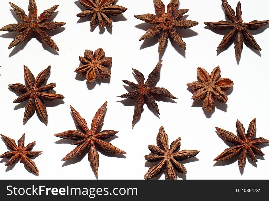 Aniseed on a white background