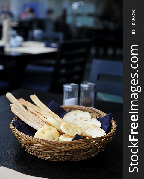 Assortment of bread in a basket. Assortment of bread in a basket