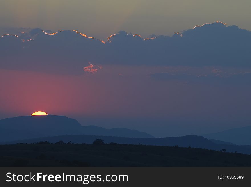 Sunset at Drakensberg South Africa