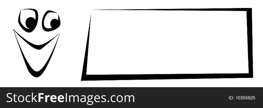 Happy joy fun card blank template empty ink illustration