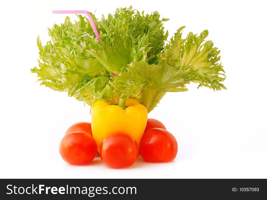 Fresh vegetables isolated on white background