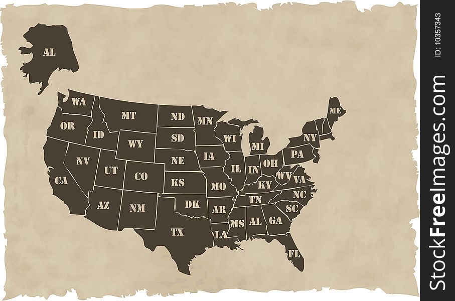 Retro Usa Map