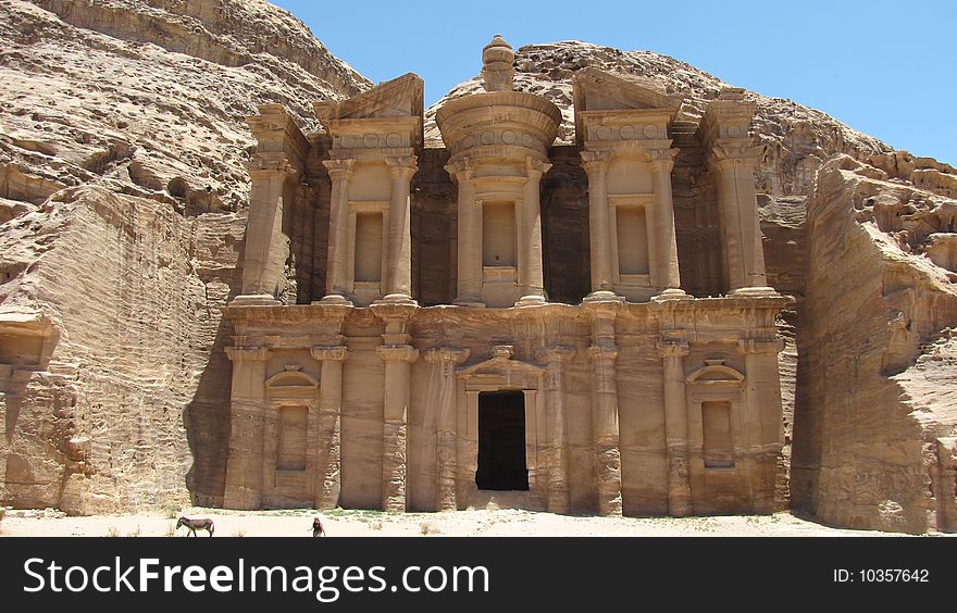 The Monastery of Petra, high in the mountains. The Monastery of Petra, high in the mountains.