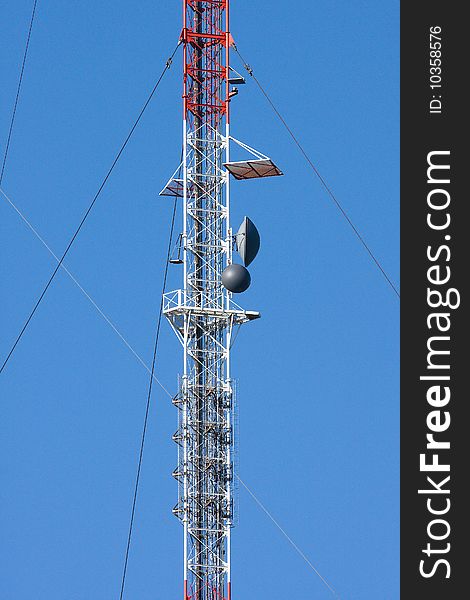 Radio and TV Communication Tower rising up to the sky. Radio and TV Communication Tower rising up to the sky.