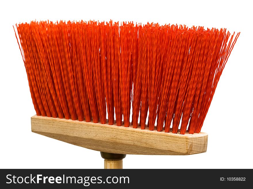 Beautiful red mop on a white background