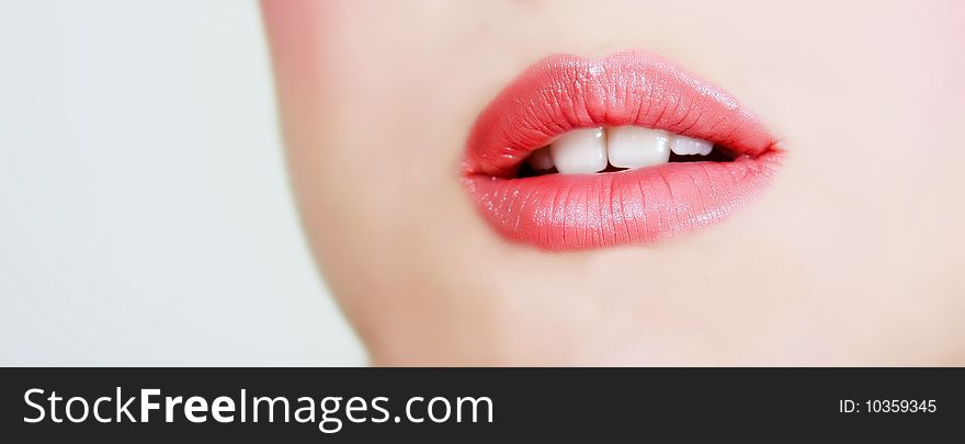 Close up of female lips