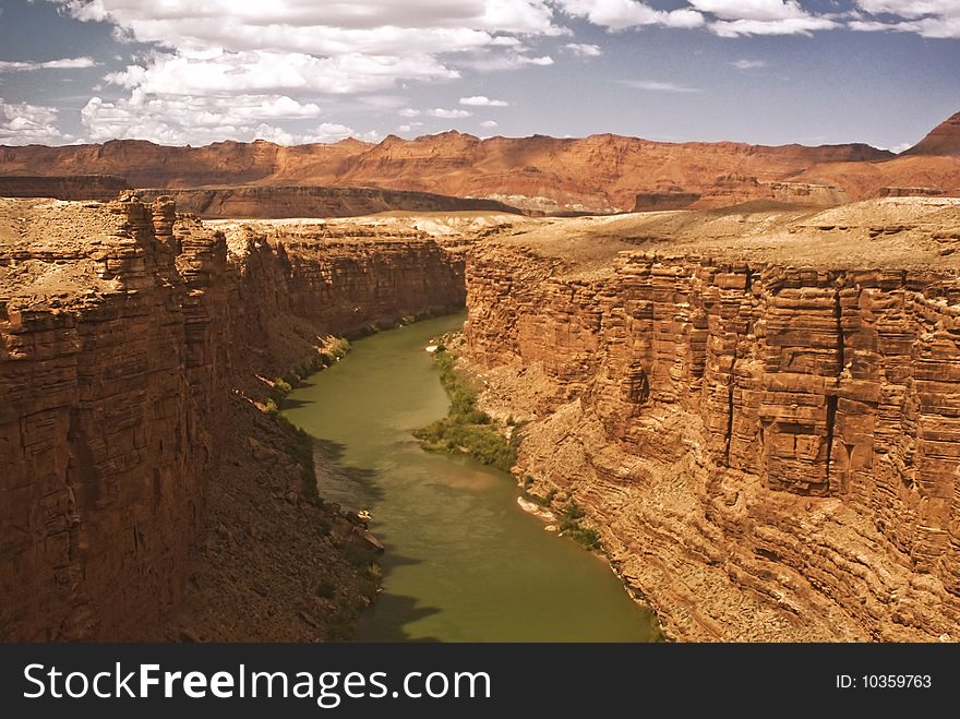 This is a picture of Marble Canyon with the Colorado River running through it in Northern Arizona