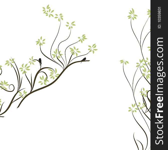 Spring tree.  illustration with place for your text. Spring tree.  illustration with place for your text