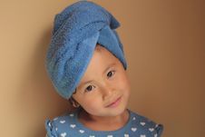 Little Girl With Towel Wrap Royalty Free Stock Photo