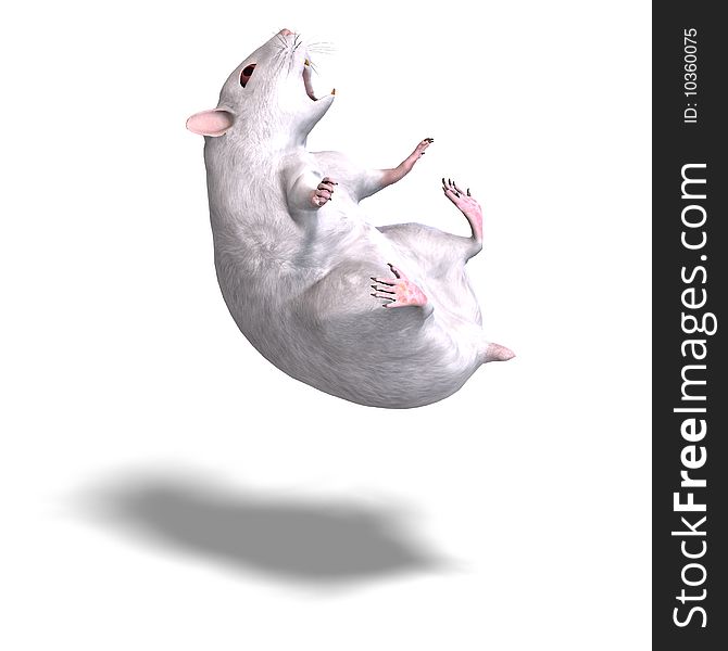 3D rendering of a sweet hamster with clipping path and shadow over white. 3D rendering of a sweet hamster with clipping path and shadow over white