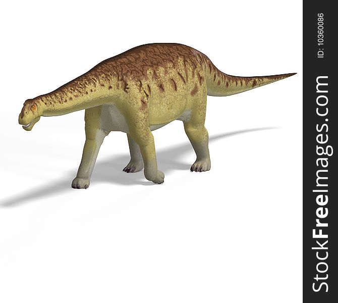 Giant dinosaur camasaurus With Clipping Path over