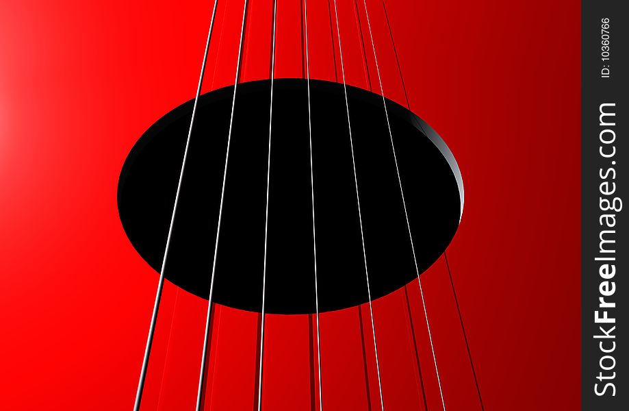 3d image with guitar strings.