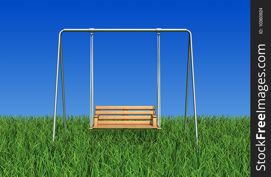3d illustration of a swing on .