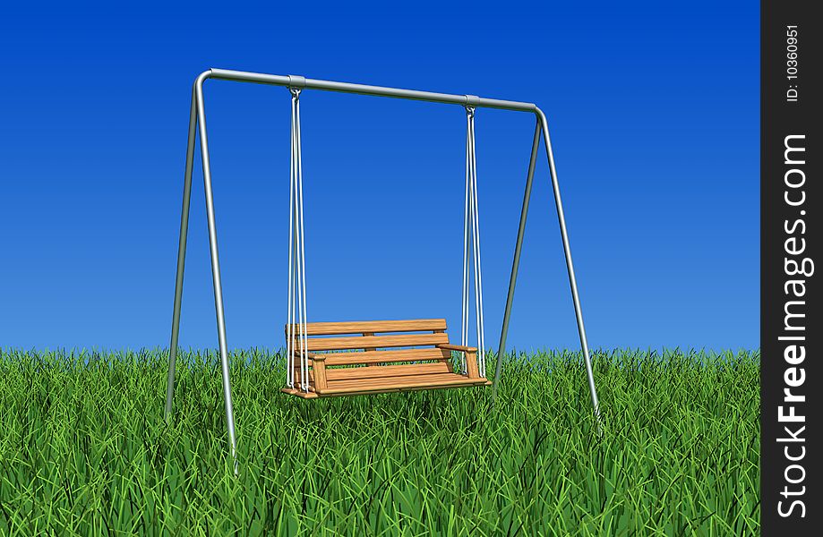 3d illustration of a swing on .