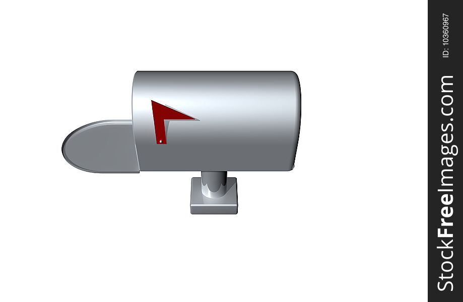 A opened mailbox with white background.