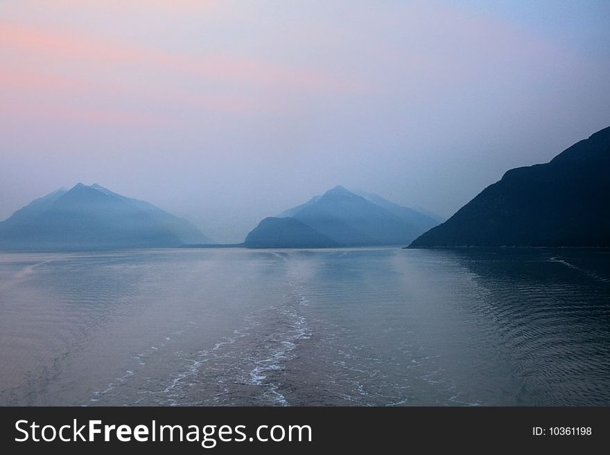 Mountains in the fog, Icy Strait, Alaska. Mountains in the fog, Icy Strait, Alaska