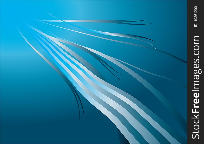 Abstract background of blue ribbons. Vector illustration