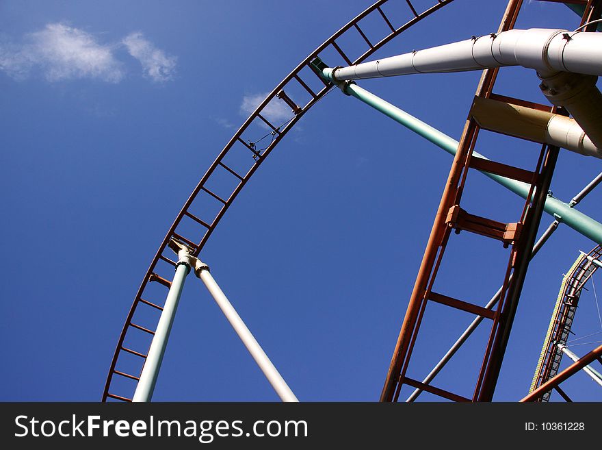 Roller Coaster Rail Construction in leisure park