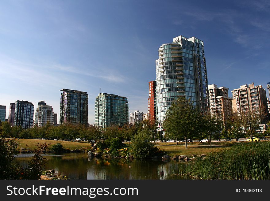 Modern buildings along Georgia Street in Vancouver. Modern buildings along Georgia Street in Vancouver