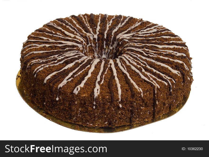 The sweet cake on white background (isolated)