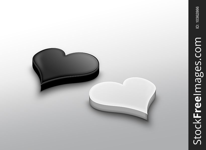 Beautiful Black and white hearts