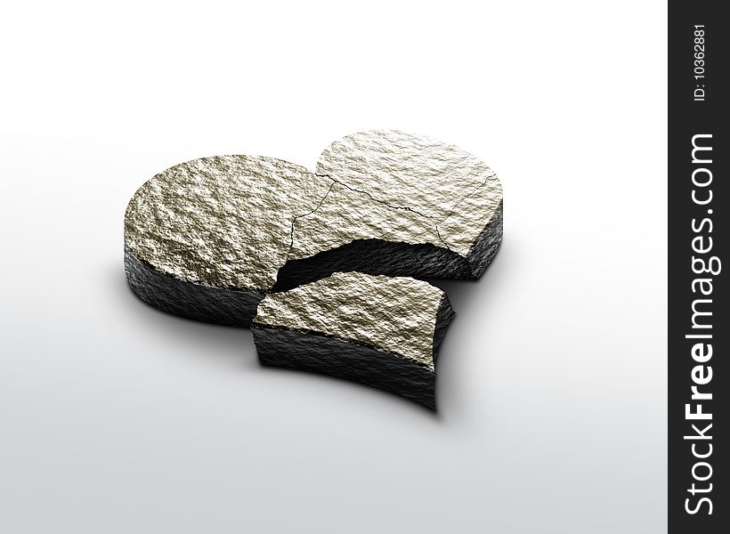 Beautiful isolated Heart of stone