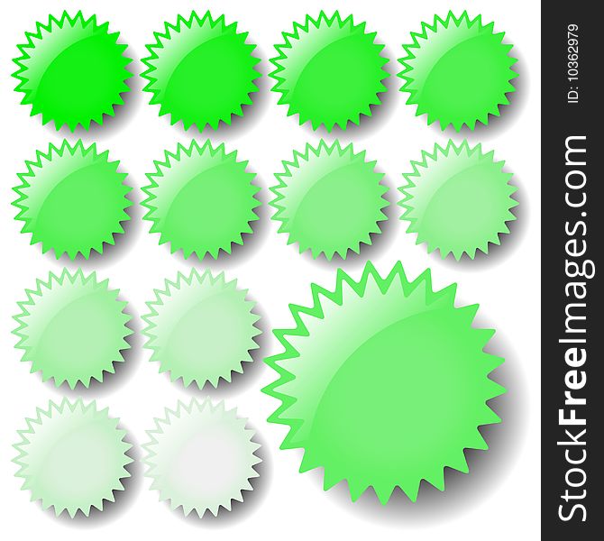 A set of light green star icons. Available in jpeg and eps8 formats.