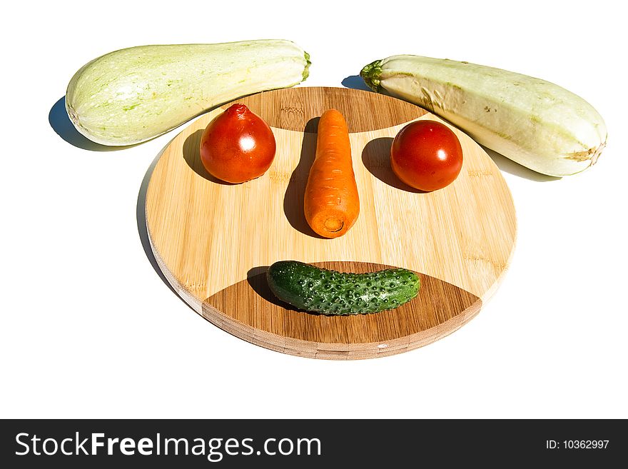 Vegetables simulating a girl's face. Vegetables simulating a girl's face