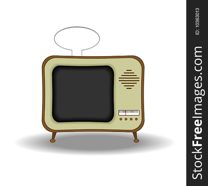 Illustration of an old fashioned tv set. Available in both jpeg and eps8 formats.