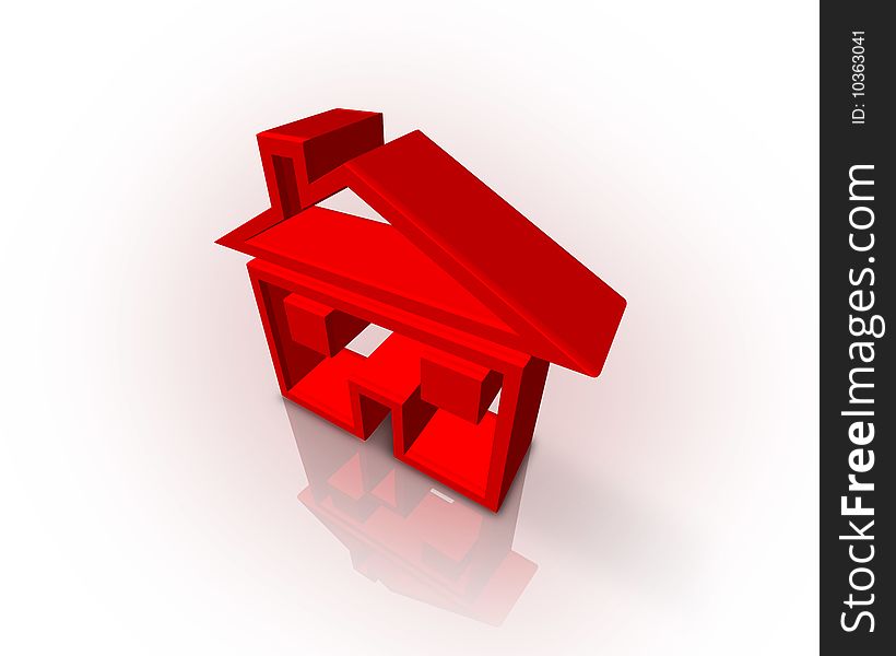 Beautiful 3d Little red house